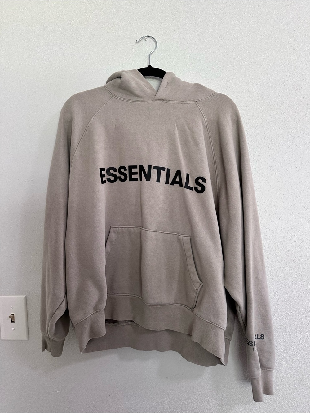 Essentials Taupe/Beige Oversized Logo Hoodie